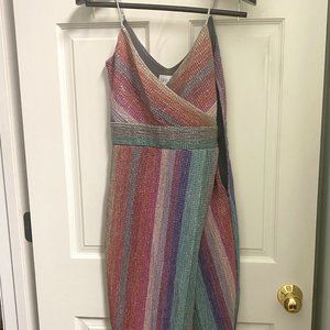 Saylor Meghan Lurex Wrap Dress